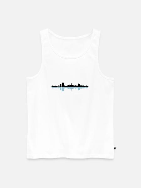 Skyline - Bonn - Männer Premium Bio Tank Top - Weiß
