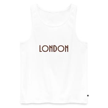 London - Men's Premium Organic Tank Top - white - Front - AI Model Male 178 light (178cm)