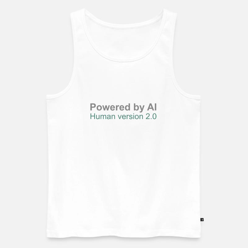 Powered by AI: Human Version 2.0 - Männer Premium Bio Tank Top - Weiß
