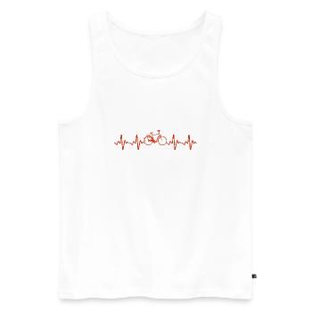 Fahrrad Herzschlag Biker - Männer Premium Bio Tank Top - Weiß - Vorne - Michal (187cm)