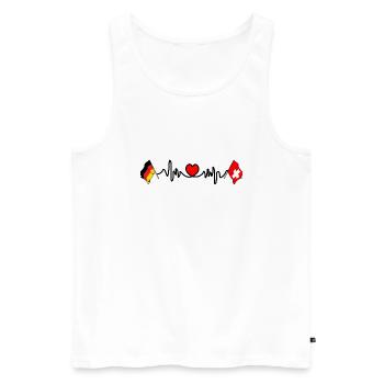 Cardio heart Flag Germany and flag Switzerland - Men's Premium Organic Tank Top - white - Front - AI Model Male 178 light (178cm)