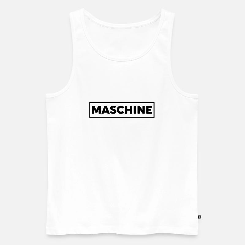 Maschine, starker Mann - Männer Premium Bio Tank Top - Weiß