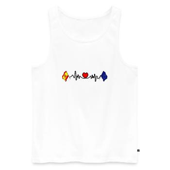 Cardio-Herz mit Flagge Spanien, Flagge Europa - Männer Premium Bio Tank Top - Weiß - Vorne - Michal (187cm)