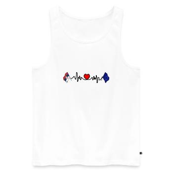 Cardio-Herz mit serbischer Flagge, Europa - Männer Premium Bio Tank Top - Weiß - Vorne - Michal (187cm)
