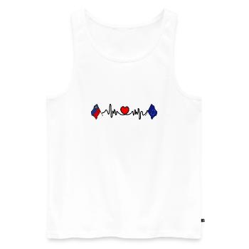 Cardio Herz mit Flagge Liechtenstein, Europa - Männer Premium Bio Tank Top - Weiß - Vorne - Michal (187cm)