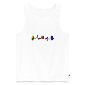 Cardio-Herz mit Flagge Litauen, Europa - Männer Premium Bio Tank Top - Weiß - Vorne - Michal (187cm)