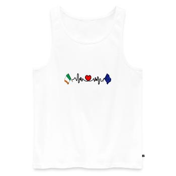 Cardio Heart with Flag Ireland, Europe - Men's Premium Organic Tank Top - white - Front - Michal (187cm)