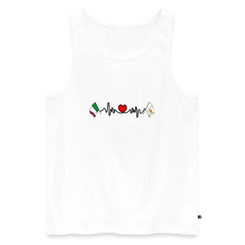 Cardio Heart with Flag Italy, Cyprus - Men's Premium Organic Tank Top - white - Front - AI Model Male 178 light (178cm)