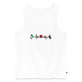 Cardio cardiaque avec drapeau Italie, Bulgarie - Débardeur bio Premium Homme - blanc - Devant - Michal (187cm)