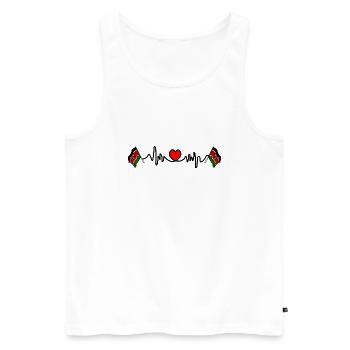 Cardio fréquence cardiaque pour le Kenya - Débardeur bio Premium Homme - blanc - Devant - Michal (187cm)