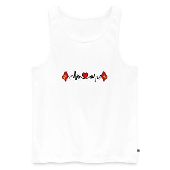 Heart rate cardio for Aquitaine - Men's Premium Organic Tank Top - white - Front - Michal (187cm)