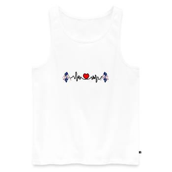 Cardio fréquence cardiaque pour la Picardie - Débardeur bio Premium Homme - blanc - Devant - AI Model Male 178 light (178cm)