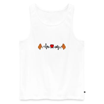 Cardio fréquence cardiaque pour la province de Catalogne - Débardeur bio Premium Homme - blanc - Devant - AI Model Male 178 light (178cm)