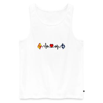 Cardio Herz Flagge Spanien, Insel Teneriffa - Männer Premium Bio Tank Top - Weiß - Vorne - Michal (187cm)