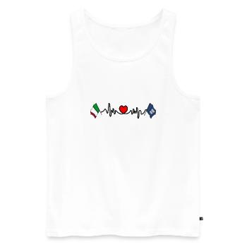 Cardio Herz Flagge Italien, Flagge Region Basilikata - Männer Premium Bio Tank Top - Weiß - Vorne - AI Model Male 178 light (178cm)