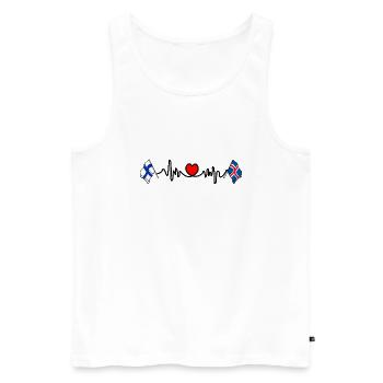 Cardio cardio Drapeau Finlande, drapeau Islande - Débardeur bio Premium Homme - blanc - Devant - Michal (187cm)