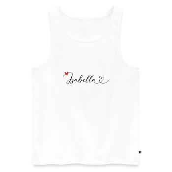 Isabella Last name First name Calligraphy heart - Men's Premium Organic Tank Top - white - Front - AI Model Male 178 light (178cm)
