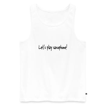 Let's play saxophone - Débardeur bio Premium Homme - blanc - Devant - AI Model Male 178 light (178cm)