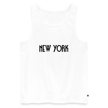 New York - Débardeur bio Premium Homme - blanc - Devant - AI Model Male 178 light (178cm)