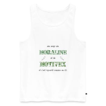Un coup de motivex et de moraline - Débardeur bio Premium Homme - blanc - Devant - AI Model Male 178 light (178cm)