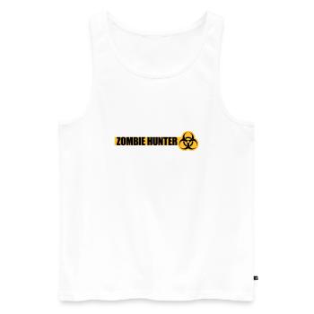 zombie hunter Halloween Quote - Men's Premium Organic Tank Top - white - Front - AI Model Male 178 light (178cm)