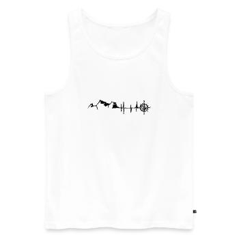 Heartbeat - Compass - Mountain - (7) - Men's Premium Organic Tank Top - white - Front - Michal (187cm)