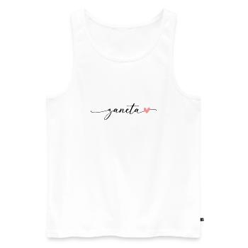 Zaneta Name Kalligrafie Schrift - Männer Premium Bio Tank Top - Weiß - Vorne - Michal (187cm)