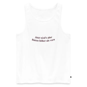 Hinten höher als Vorn - Männer Premium Bio Tank Top - Weiß - Vorne - Michal (187cm)