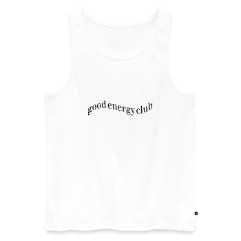 Good Energy Club - Men's Premium Organic Tank Top - white - Front - AI Model Male 178 light (178cm)