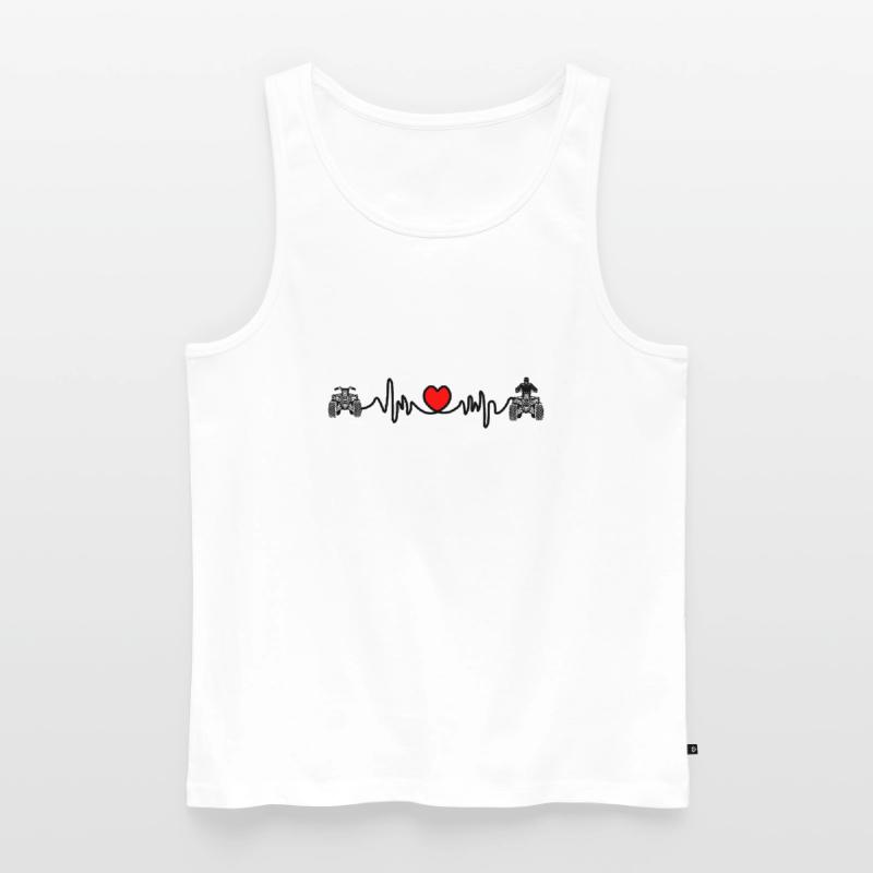 Quad-Herzfrequenz oder Kardiogramm Männer Premium Bio Tank Top