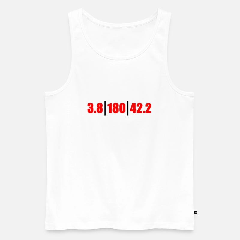 Triathlon Langdistanz km - Männer Premium Bio Tank Top - Weiß