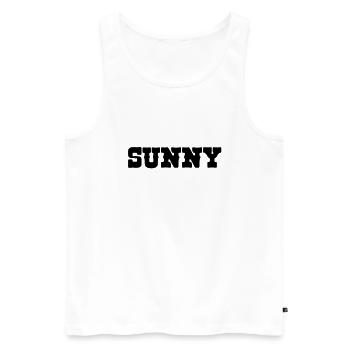 Pferd Sunny - Männer Premium Bio Tank Top - Weiß - Vorne - AI Model Male 178 light (178cm)