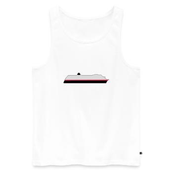 Poster Hurtigruten navire - Débardeur bio Premium Homme - blanc - Devant - AI Model Male 178 light (178cm)