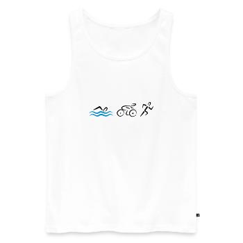 Triathlon - Männer Premium Bio Tank Top - Weiß - Vorne - AI Model Male 178 light (178cm)