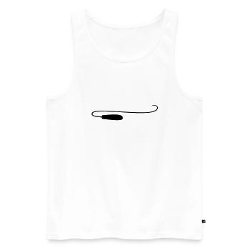 Fouet Pad Dominatrice Fétiche - Débardeur bio Premium Homme - blanc - Devant - AI Model Male 178 light (178cm)