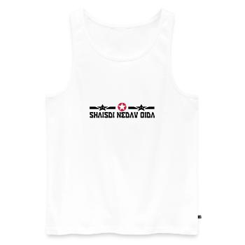 scheiss di net an - Männer Premium Bio Tank Top - Weiß - Vorne - AI Model Male 178 light (178cm)