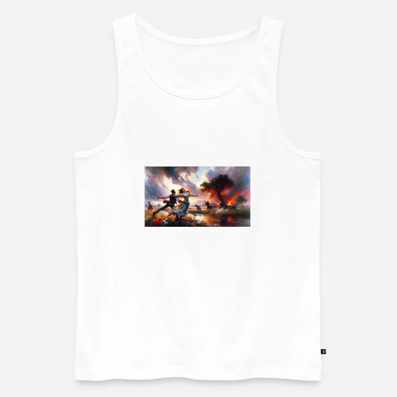 Sturm der Leidenschaft - Männer Premium Bio Tank Top - Weiß