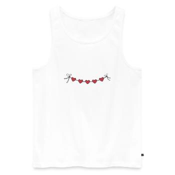 Herzgirlande Girlande Herzen - Männer Premium Bio Tank Top - Weiß - Vorne - AI Model Male 178 light (178cm)