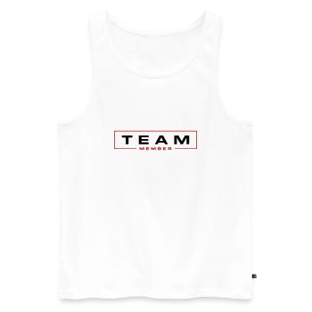 Team Mitglied - Männer Premium Bio Tank Top - Weiß - Vorne - AI Model Male 178 light (178cm)