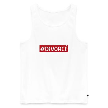 T-shirt humour #DIVORCÉ – Fier d’être enfin libre - Débardeur bio Premium Homme - blanc - Devant - Michal (187cm)