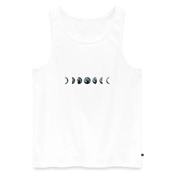 Mondphasen inverted - Mond Himmel Kunst - Männer Premium Bio Tank Top - Weiß - Vorne - Michal (187cm)