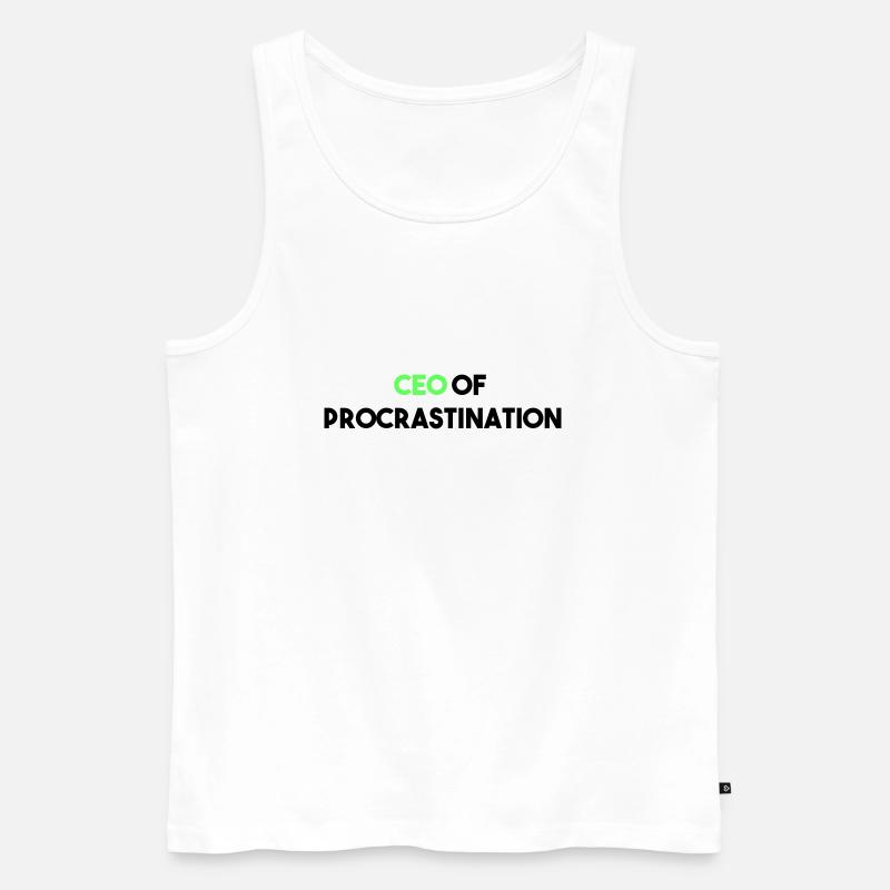 CEO VON PROCRASTINATION - Männer Premium Bio Tank Top - Weiß