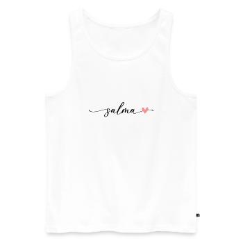 Salma Name Kalligrafie Schrift - Männer Premium Bio Tank Top - Weiß - Vorne - Michal (187cm)