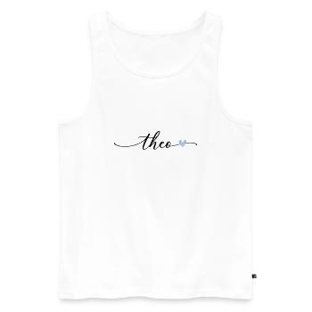 Theo Name Kalligrafie Schrift - Männer Premium Bio Tank Top - Weiß - Vorne - AI Model Male 178 light (178cm)