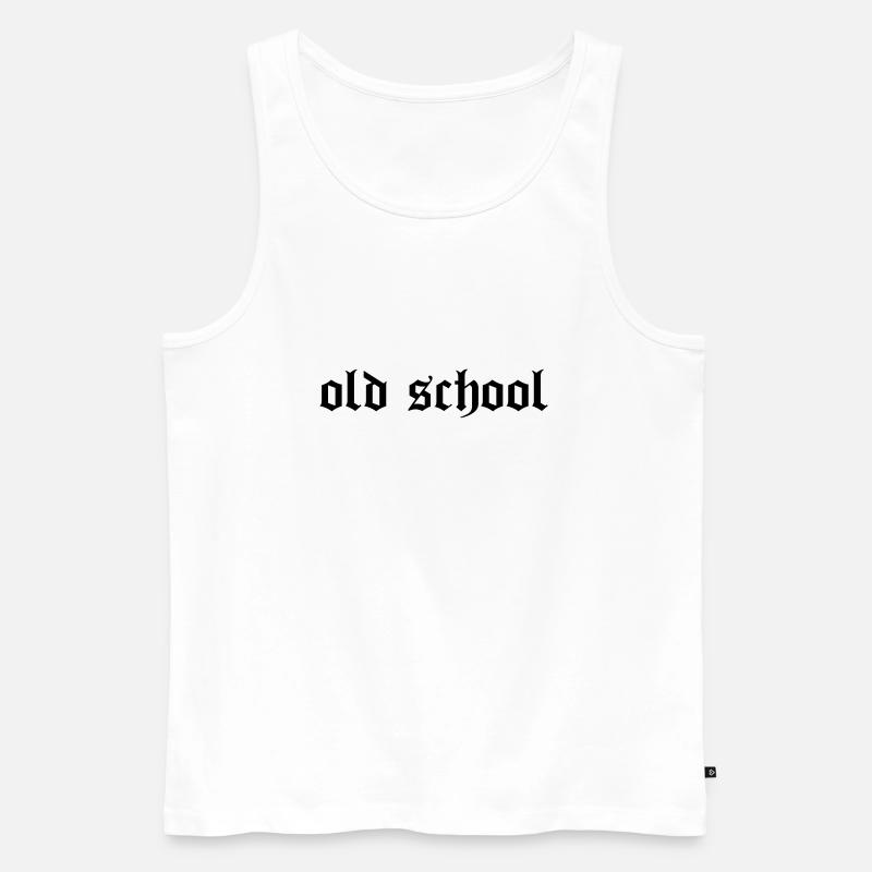 "Old School" - Männer Premium Bio Tank Top - Weiß