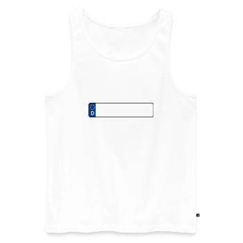 Kennzeichen D - Männer Premium Bio Tank Top - Weiß - Vorne - Michal (187cm)