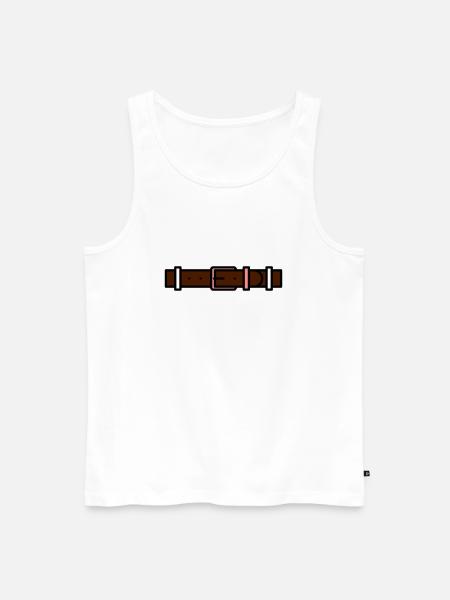 belt - Men's Premium Organic Tank Top - white