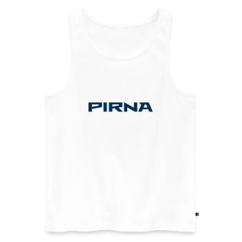 Pirna Slogan - Deutschland - Sachsen - Männer Premium Bio Tank Top - Weiß - Vorne - Michal (187cm)