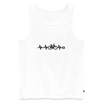 I love E-bike, E-bike heartbeat - Men's Premium Organic Tank Top - white - Front - AI Model Male 178 light (178cm)