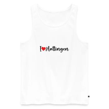 Hattingen I Love - Männer Premium Bio Tank Top - Weiß - Vorne - AI Model Male 178 light (178cm)